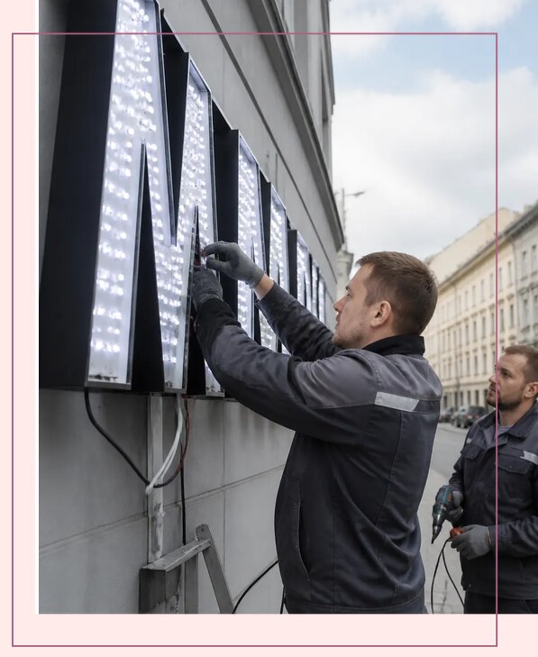 Изготовление и монтаж светодиодных LED вывесок в Волхове