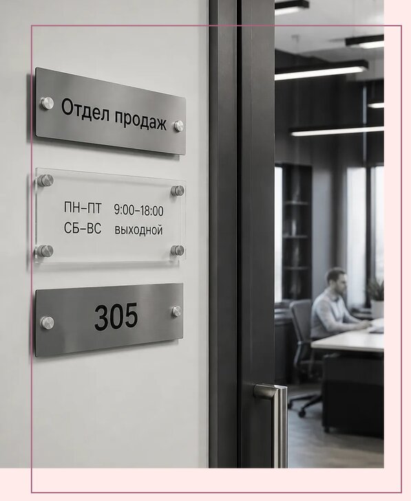 Офисные таблички на дверь в Волхове по цене от 5129 р. | Аванза-Влх